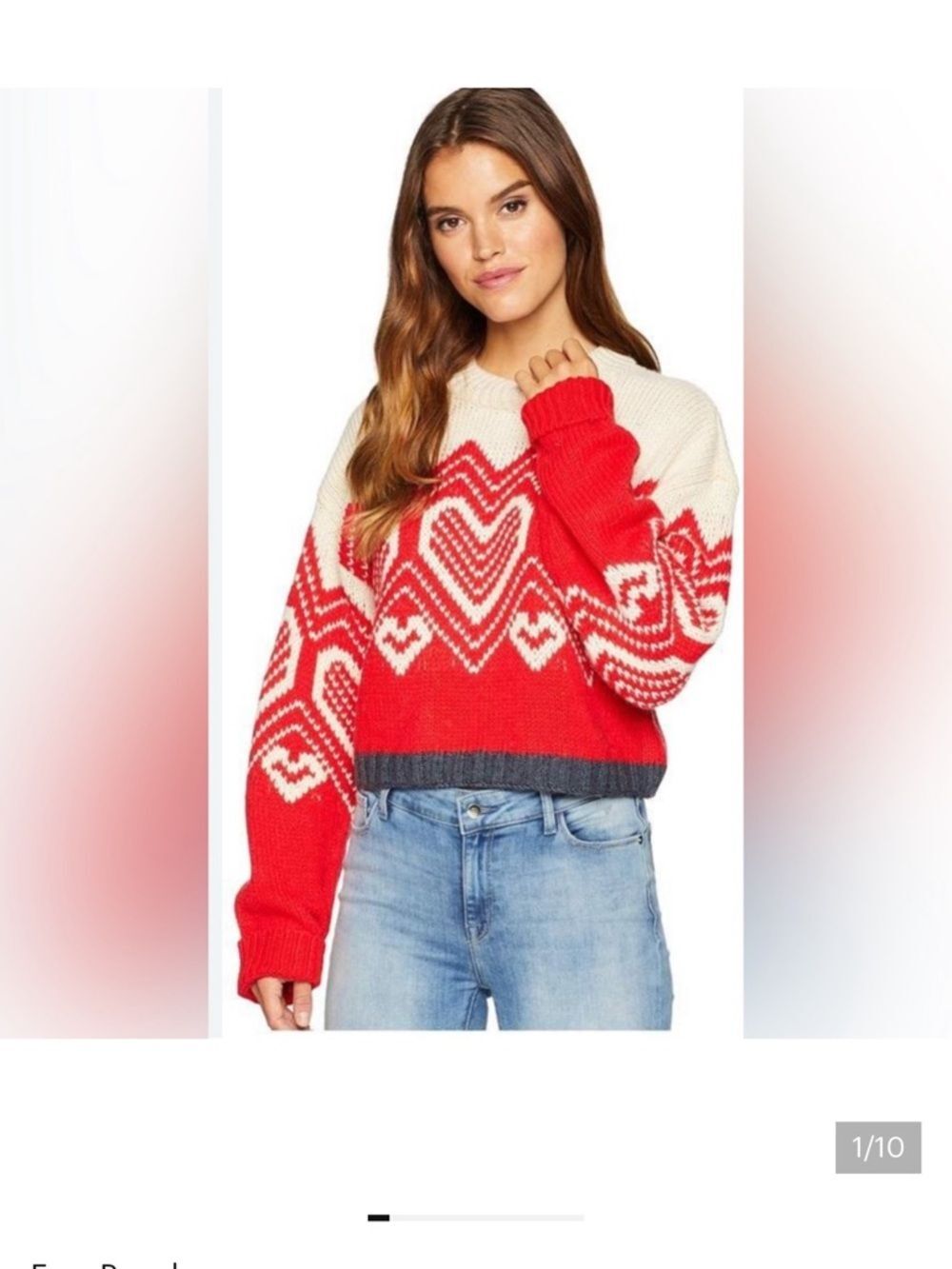 Free People I Heart You Cropped Sweater Size M